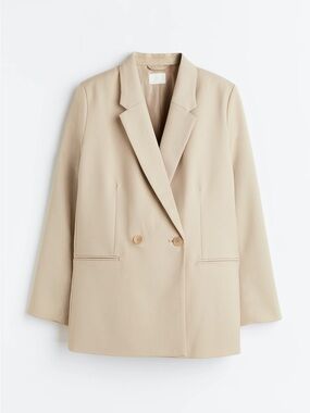 H&M Double-Breasted Blazer Jacket - Beige